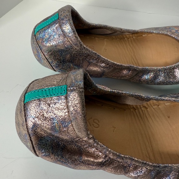 Tieks Gavrieli Sz 7 Leather Ballet Flats Slip On Shoes Love Potion Metallic RARE - Picture 5 of 10